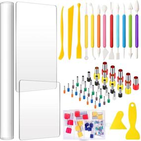 img 4 attached to 🎨 Ultimate 57-Piece Acrylic Clay Cutter Set with Polymer Clay Roller, Modeling Tools, and Stainless Steel Cutters - Perfect for DIY Clay Making and Shaping