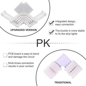 img 3 attached to 🔌 L Shape 4-Pin LED Strip Connector: iCreating 10PCS 12V RGB Solderless LED Light Tape Connectors for 10mm Wide Flexible 5050 3528 RGB LED Strip Light