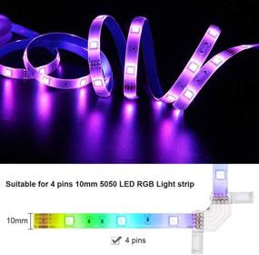 img 2 attached to 🔌 L Shape 4-Pin LED Strip Connector: iCreating 10PCS 12V RGB Solderless LED Light Tape Connectors for 10mm Wide Flexible 5050 3528 RGB LED Strip Light