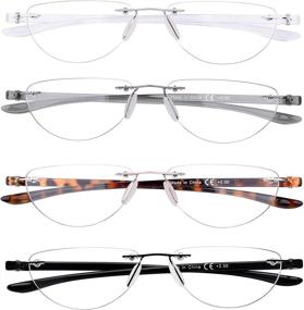 img 2 attached to Enhance your Reading Experience with Eyekepper 4-pack Rimless Half Moon Readers for Women and Men!