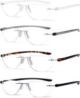 enhance your reading experience with eyekepper 4-pack rimless half moon readers for women and men! logo