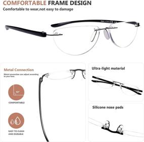 img 1 attached to Enhance your Reading Experience with Eyekepper 4-pack Rimless Half Moon Readers for Women and Men!