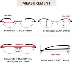 img 3 attached to Enhance your Reading Experience with Eyekepper 4-pack Rimless Half Moon Readers for Women and Men!