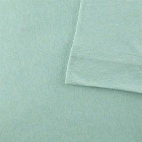 img 2 attached to 🛏️ Aqua Twin Urban Habitat Heathered Cotton Jersey Knit Sheet Set - Enhance Your Sleep Environment