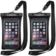 📱 longdear universal floating waterproof case: cell phone pouch dry bag for iphone 12 pro max, samsung galaxy, google pixel - black logo