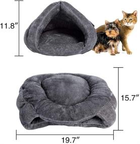 img 2 attached to MeiLiMiYu Cozy Plush Cat Cave Tent Bed: Self Warming, Washable, Portable Sleeping Bag for Indoor Cats and Puppies