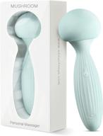 💦 blue rechargeable handheld wand massager - waterproof wireless vibrator with soft mushroom head design; all-inclusive silicone material for tension relief, muscle, back, soreness, and recovery logo