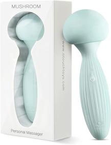 img 4 attached to 💦 Blue Rechargeable Handheld Wand Massager - Waterproof Wireless Vibrator with Soft Mushroom Head Design; All-inclusive Silicone Material for Tension Relief, Muscle, Back, Soreness, and Recovery