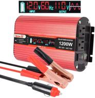 🔌 imoli 1200w power inverter dc 12v to 110v ac converter for automotive use - modified sine wave, 3.1a usb, 2 ac outlets with lcd digital display (2400w peak) logo