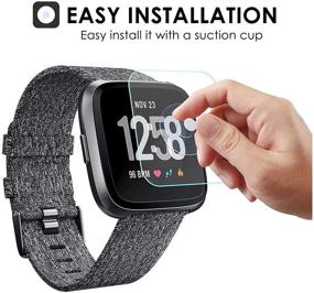 img 1 attached to 🔒 Высшая защита: KIMILAR [3 шт.] Водонепроницаемое закаленное стекло Screen Protector для Fitbit Versa/Versa Lite | Кристально чистое | 9H твердость | Устойчивость к царапинам |Не подходит для Versa 2.