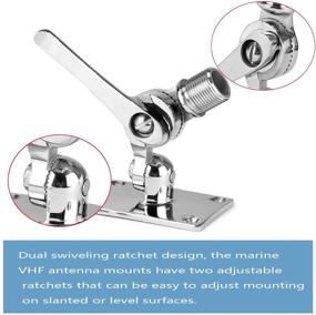 img 1 attached to Adjustable Base Marine VHF Antenna Mount for Boat, 316 Stainless Steel, Heavy Duty, Includes Installation Accessory Screws - Enhance SEO