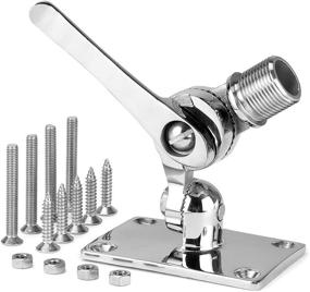 img 4 attached to Adjustable Base Marine VHF Antenna Mount for Boat, 316 Stainless Steel, Heavy Duty, Includes Installation Accessory Screws - Enhance SEO