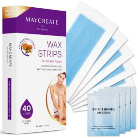 img 4 attached to 🪒 Crep Wax Strips for Hair Removal, Women and Men, Body Waxing Strips for Legs, Brazilian, Arms, Underarms, and Bikini - Pack of 40 Strips