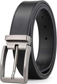 img 4 attached to 👔 Weifert Dress Black Leather Black2: The Ultimate Men's Belt Accessory