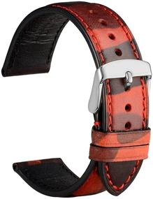img 4 attached to 🔥 Flames Leather Watch Strap by WOCCI