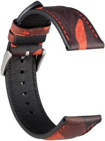 img 3 attached to 🔥 Flames Leather Watch Strap by WOCCI