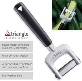 img 1 attached to 🔪 Triangle Julienne Cutter, Professional-Grade Compact Vegetable Cutting Tool for Veggie Noodles, Salads, and More, Durable Tempered Stainless Steel, Made in Germany