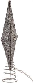 img 1 attached to 🌟 Kurt Adler 10-Inch Silver Star Tree Topper with 20 Mini UL Lights