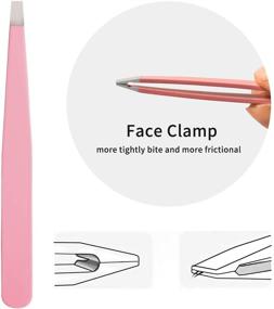 img 1 attached to Tirdkid 4-Piece Tweezers Set - Professional Stainless Steel Precision Tweezers for Eyebrows, Facial Hair, Ingrown Hair, Splinter, Blackhead and Tick Removal (PINK)