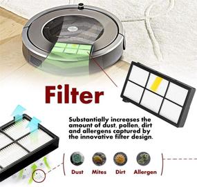 img 2 attached to Youdepot 14-Piece Replenishment Kit for iRobot Roomba 800 900 Series - 805 860 870 871 880 890 960 980 Vacuum Accessories, Replacement Parts: 2 Sets of Extractors, 4 Filters, 6 Side Brushes