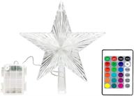 🎄 yage tale christmas star tree topper lights 8.5inch 10led multicolor, remote controller, battery powered - ideal decorative accessory for indoor and outdoor christmas tree logo