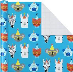 img 1 attached to 🎁 Hallmark All Occasion Wrapping Paper Bundle - Llamas and Cupcakes (3-Pack: 55 sq. ft. ttl.) Bright and Holographic Prints for Birthdays, Baby Showers, Valentines and More with Cut Lines on Reverse