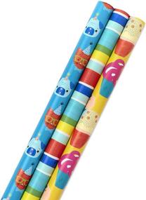 img 4 attached to 🎁 Hallmark All Occasion Wrapping Paper Bundle - Llamas and Cupcakes (3-Pack: 55 sq. ft. ttl.) Bright and Holographic Prints for Birthdays, Baby Showers, Valentines and More with Cut Lines on Reverse