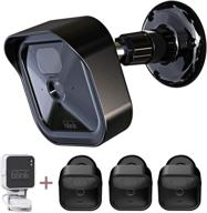 📷 all-new blink outdoor camera housing and mounting bracket: 3-pack protective cover and 360° adjustable mount bundle with sync module outlet mount - black logo