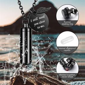 img 2 attached to 🐾 Dletay Memorial Ash Holder Necklace – Pet Cremation Jewelry Urn Necklace with Angel Wing Charm – Keepsake for Your Beloved Pet – I Still Long to Keep You Close