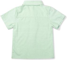 img 3 attached to 👕 Comfortable and Stylish Little Sleeve Button Cotton Casual Boys' Clothing: Tops, Tees & Shirts