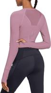 🏋️ stylish baleaf women's long sleeve crop top: perfect for running, gym, and yoga logo