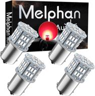 лампа melphan-auto 1156 красная, 1141 1003 ba15s с светодиодами, 12v-24v 54-smd 3014 чипсов: идеально для световых приборов внутри автомобиля, рекреационного транспорта, прицепа или багажника! логотип