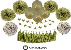 img 1 attached to NekstGen White-Gold Polka Dot Pom Poms Tissue Paper Decorations – Tassel Glitter Star Garlands, Balloons, Perfect for 50th Wedding Anniversary, Birthday, Baby Graduation, and Bridal Shower - 30 Pieces