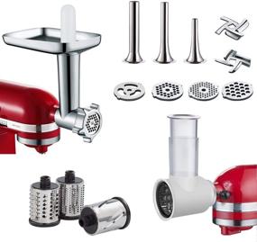 Stainless Steel Food Grinder Attachment for KitchenAid Stand MixerDurable Meat  Grinder, Including 3 Sausage Stuffer Dishwasher Safe Attachment Suitable  (does not include kitchenaid stand mixer)