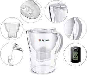 img 1 attached to 🚰 Hskyhan Water Filter Pitcher Alkaline - 3.5 Liters | Improve pH | BPA Free | 7-Stage Filtration System | Includes 2 Filters | White