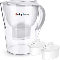 🚰 hskyhan water filter pitcher alkaline - 3.5 liters | improve ph | bpa free | 7-stage filtration system | includes 2 filters | white logo