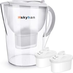 img 4 attached to 🚰 Hskyhan Water Filter Pitcher Alkaline - 3.5 Liters | Improve pH | BPA Free | 7-Stage Filtration System | Includes 2 Filters | White