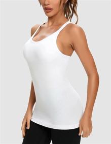 img 2 attached to 🏋️ Women's OBICUM Workout Tank Tops - Racerback Slim Fit Tanks with Built-in Bra for Gym, Running, and Athletic Activities