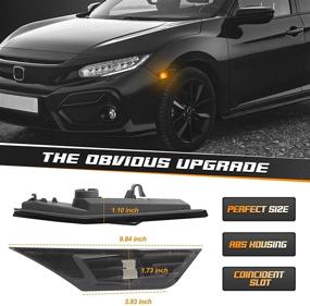 img 3 attached to SMOKED Front LED Side Marker Light Lens Cover Set for Honda Civic 10th Gen 2016-2021 Coupe Hatchback, Including 2PC T10 Light Bulbs
