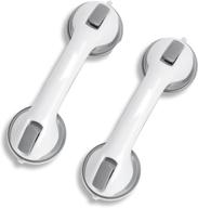 texinpress 2 pack shower handles - reliable 12’’ suction safety bars for elderly/seniors - gray(2 pack) logo