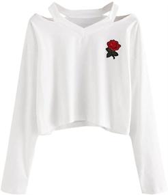 img 1 attached to 👚 Top-Rated Embroidered Sleeve T-Shirt for Girls | Girls' Clothing Collection | Trendy Tops, Tees & Blouses