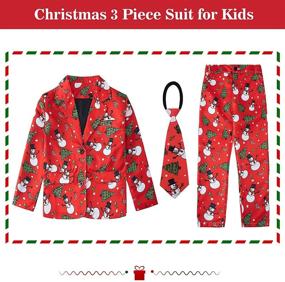 img 3 attached to 🎩 Funnycokid Boys' Christmas 3-Piece Formal Dresswear Suit Set for Proms, Parties, and Weddings