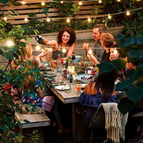 img 1 attached to 🌟 50FT LED G40 Globe String Lights - Shatterproof White Outdoor Patio Lights, 2200K with 52 Dimmable Edison Bulbs - Waterproof Bistro Hanging Lights for Balcony, Party, Wedding