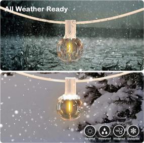 img 3 attached to 🌟 50FT LED G40 Globe String Lights - Shatterproof White Outdoor Patio Lights, 2200K with 52 Dimmable Edison Bulbs - Waterproof Bistro Hanging Lights for Balcony, Party, Wedding