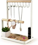 📿 pamano 3-tier wooden jewelry stand: organize and display necklaces, bracelets, rings, and watches on desk" logo