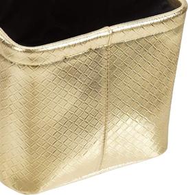 img 2 attached to 📦 Enhance Your Home Organization with Amazon Basics Metallic Gold Storage Bins - 2-Pack