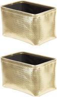 📦 enhance your home organization with amazon basics metallic gold storage bins - 2-pack logo