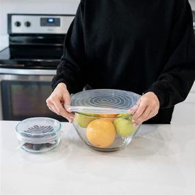 img 1 attached to 🔒 Modfamily Silicone Stretch Lids (7 Pack, including Exclusive XL Size) – Reusable and Expandable to Fit Various Container Sizes and Shapes. Exceptional for Food Preservation, Suitable for Dishwasher and Freezer