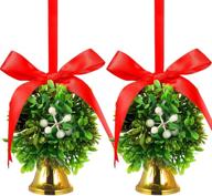 christmas mistletoe hanging artificial decorations logo