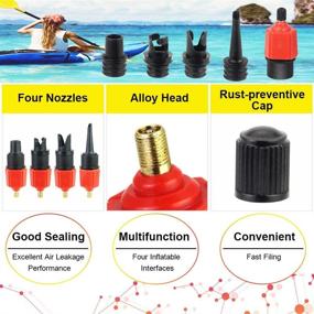 img 2 attached to BUZIFU Air Pump Valve: Versatile Inflatable Schrader Valve Adapter with 4 Standard Nozzles for SUP Pump, Boat Bed, and Paddle Board